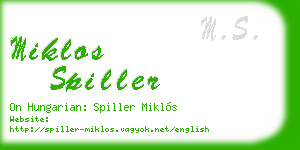 miklos spiller business card